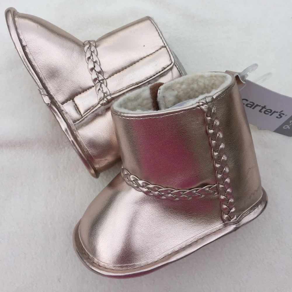 Gold baby boots